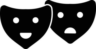 teatral mascaras icono en plano estilo. vector