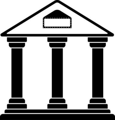 Illustration of cinema hall icon in Black and White.
