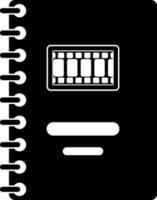 Notebook icon with reel picture for write script. vector