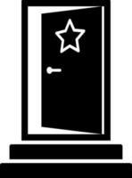 Open door glyph icon in flat style. vector