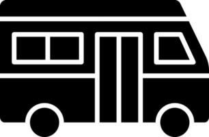 Black and White bus icon in flat style. vector