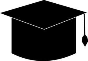 Black motarboard on white background. vector