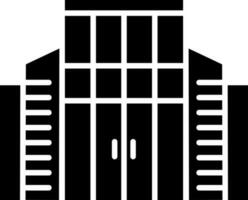 Black and White building icon in glyph style. vector