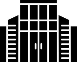 Black and White building icon in glyph style. vector