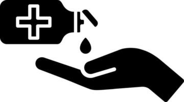 Washing hand icon in Black and White color. vector