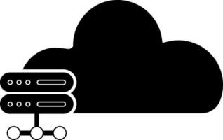 Black cloud and server. vector