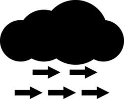 Black cloud computing on white background. vector