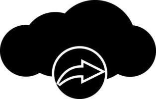 Black and White transfer arrow in circle and cloud. vector