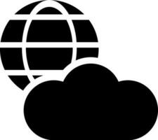 Internet nube tecnología icono en negro y blanco color. vector