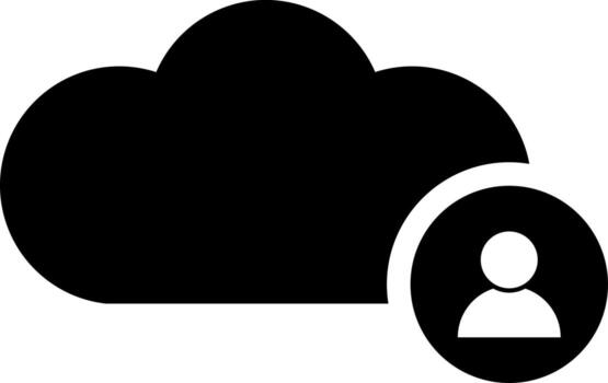 Cloud computing user icon in Black and White color. vector