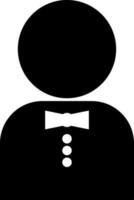 Black and White character of a faceless man. vector