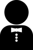 Black and White character of a faceless man. vector