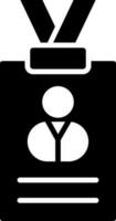 Identity card icon or symbol in Black and White color. vector