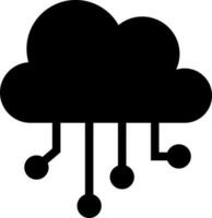 Cloud computing icon in black color. vector