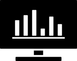 Online presentation from computer icon. Black and White. vector