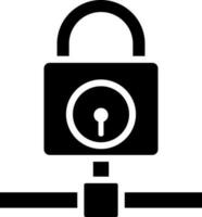 Data protection or network lock icon in Black and White color. vector
