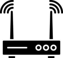 Black and White router icon in flat style. vector