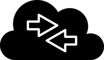 Cloud connection icon in Black and White color. vector