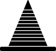 Black and White construction cone icon in flat style. vector