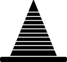 Black and White construction cone icon in flat style. vector