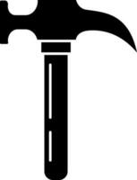 Flat style hammer glyph icon or symbol. vector