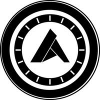 Ardor cryptocurrency coin glyph icon or symbol. vector