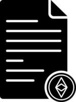 Etherium document paper glyph icon or symbol. vector