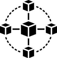 Blockchain icon in Black and White color. vector