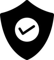 Security check icon in Black and White color. vector