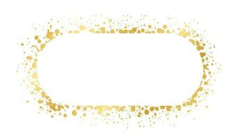 Abstract Gold Ink Splatter Frame. Golden foil spray banner border template. vector