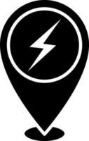 Lightning location pointer icon. vector