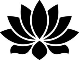 Lotus flower icon in Black and White color. vector