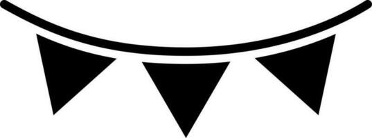 Bunting flag icon in Black and White color. vector