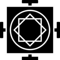 Shri yantra glyph icon in flat style. vector