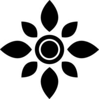 Flat style floral icon in Black and White color. vector