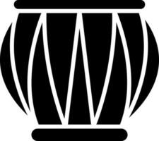 Flat style tabla icon in Black and White color. vector