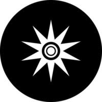 Black and White chakra firecracker icon in flat style. vector
