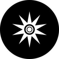 Black and White chakra firecracker icon in flat style. vector