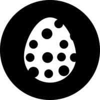 Black and White easter egg icon in flat style. vector