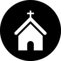 Church icon in Black and White color. vector