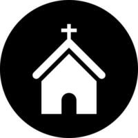 Church icon in Black and White color. vector