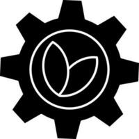 Black and White cogwheel icon in flat style. vector