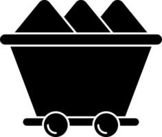 Black and white wheelbarrow icon. vector