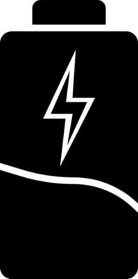 Icon of black battery in flat style.