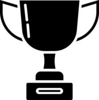 Illustration of a black trophy cup award icon. vector