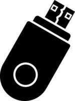 Isolated black flash drive on white background. vector