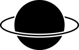 Black planet icon on white background. vector