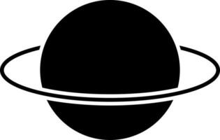 Black planet icon on white background. vector