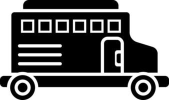 Black and White bus icon in flat style. vector