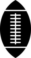 Black and White american football icon in flat style. vector